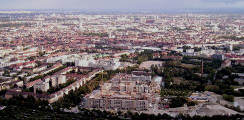 Vue panoramique de la ville de Munich en Bavière