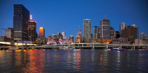 Brisbane à la tombée de la nuit