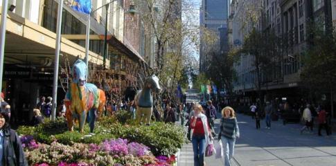 Le centre-ville animé de Melbourne