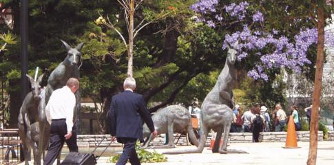 Centre-ville animé de Perth