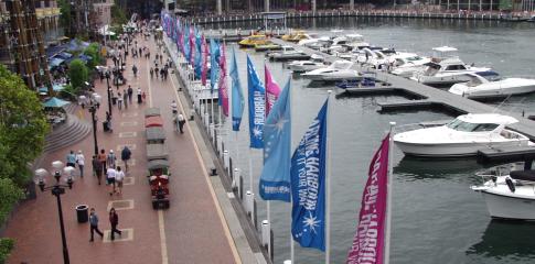 Le quartier animé de Darling Harbour