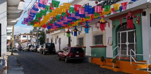 Rue décorée de Puerto Vallarta