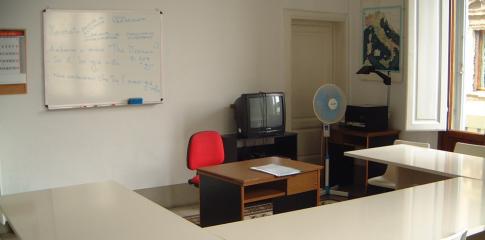 Salle de cours d'italien à l'école Linguaviva