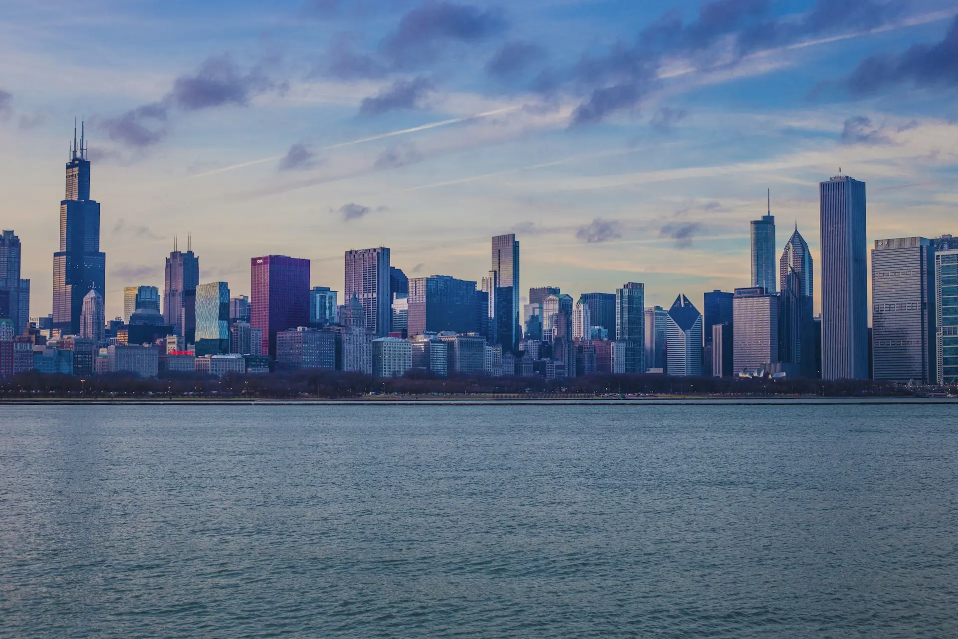 Horizon de Chicago sur le lac Michigan, Illinois