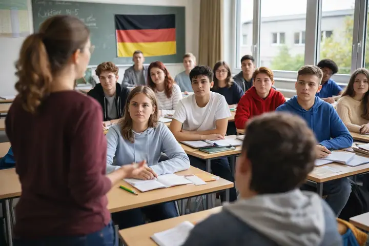Salle de classe dans un Gymnasium allemand