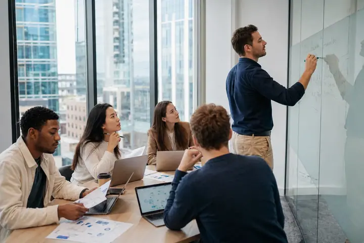 Atelier d’anglais professionnel en petit groupe avec formateur
