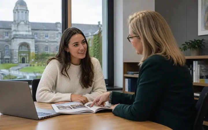 Accompagnement d’orientation académique sur un campus irlandais