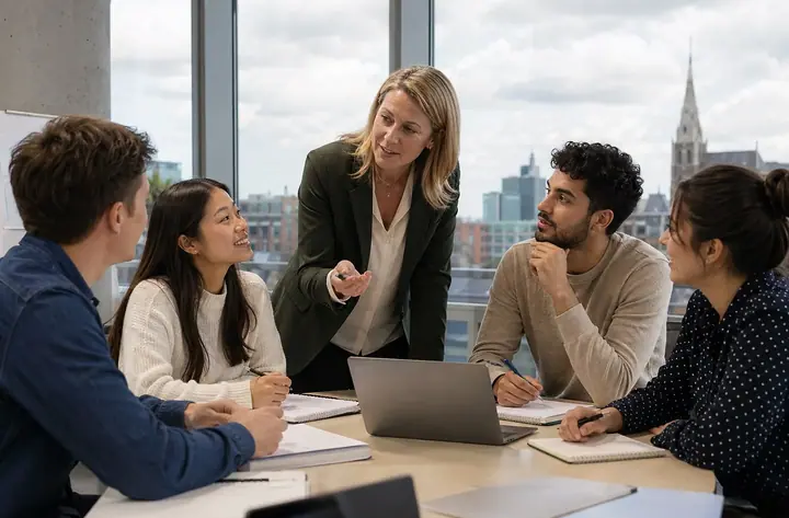 Atelier de fondamentaux business avec des étudiants internationaux en Irlande