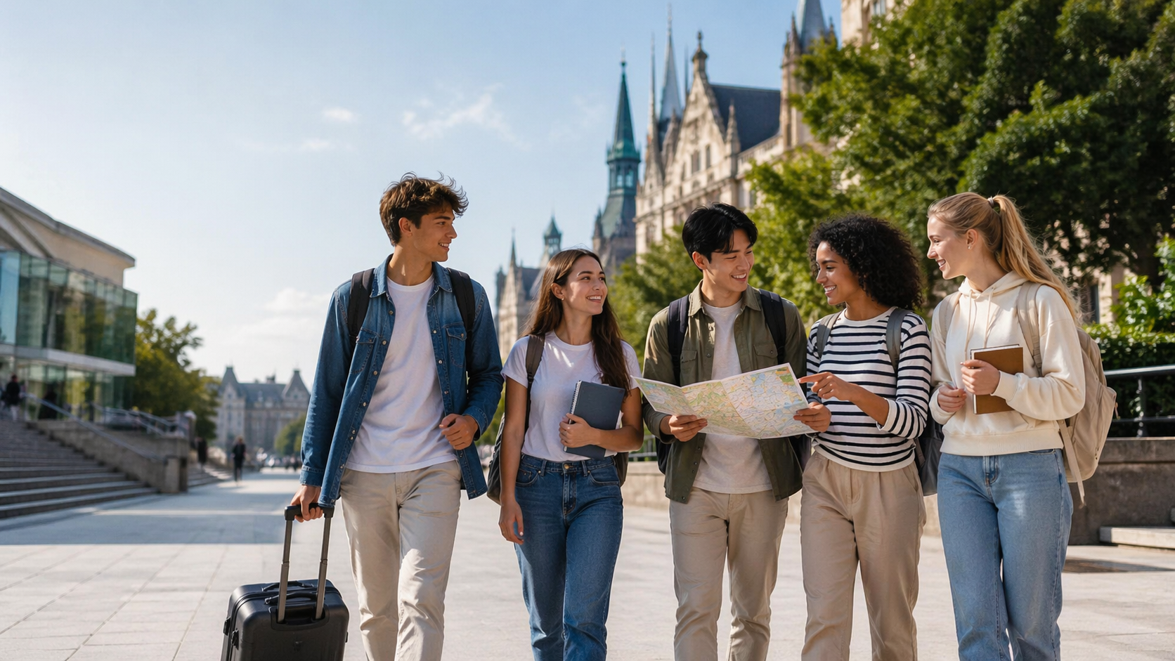 Étudiants internationaux préparant leur Gap Year à l’étranger